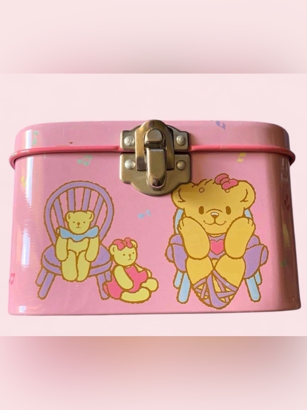 Vintage Sanrio Robearta Small Tin Box 1989